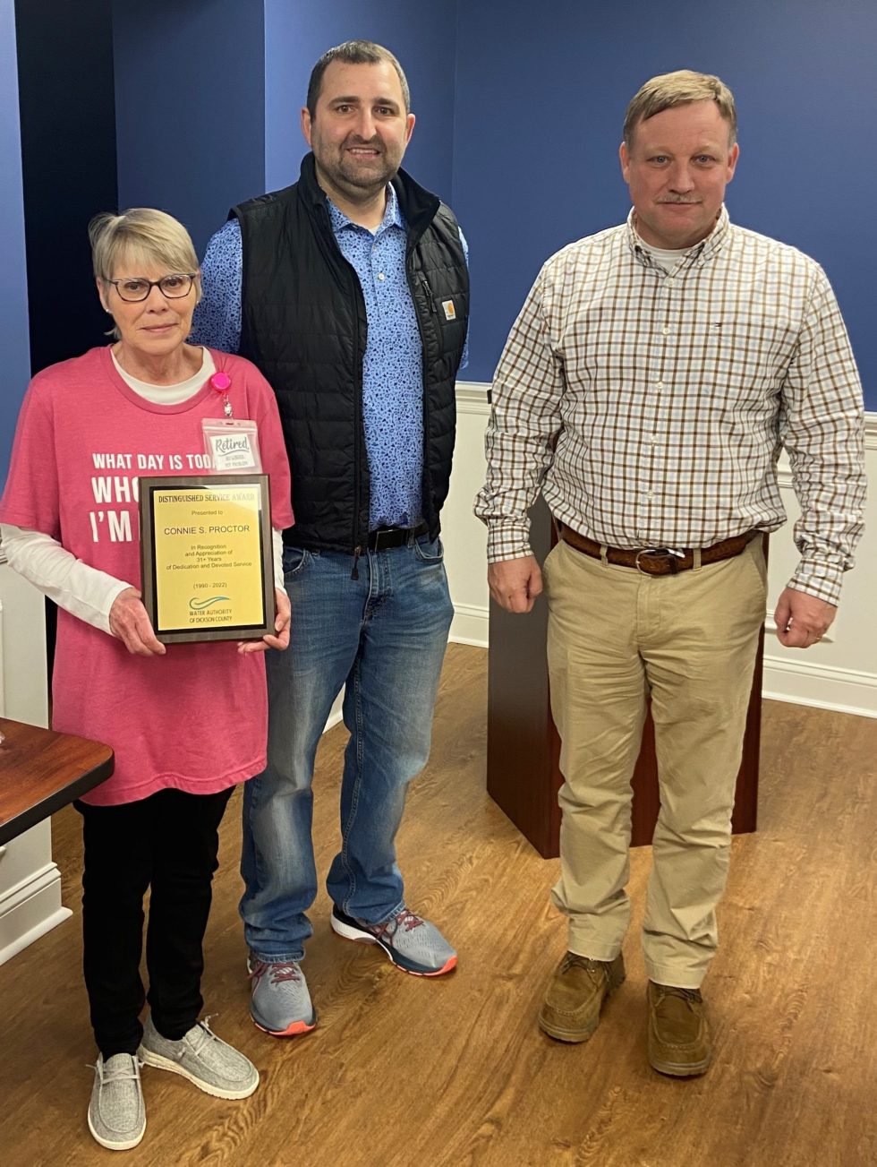 Connie Proctor Retires - Water Authority of Dickson County